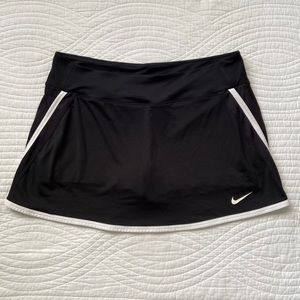 Nike Dri Fit Power Knit Skirt Skort Athletic Golf Tennis Run Black White Large